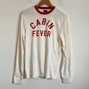 J. Crew White Pajama Top with Red Print